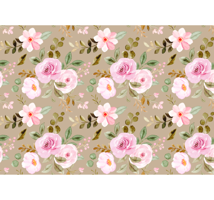 Living room roller blind vintage beige rose design - TenStickers