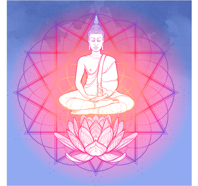 Living room roller blind mandala buddha meditation - TenStickers