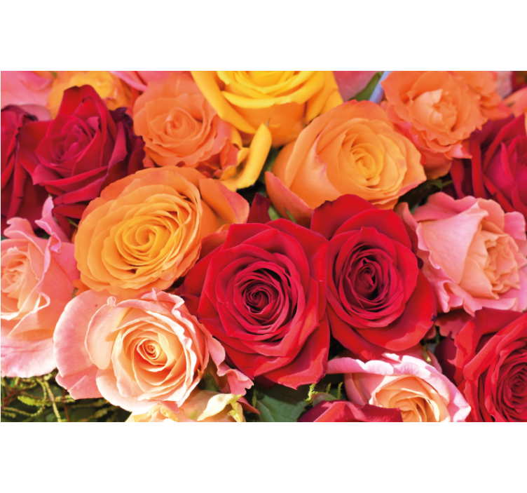 Roses and other flowers living room roller blind - TenStickers