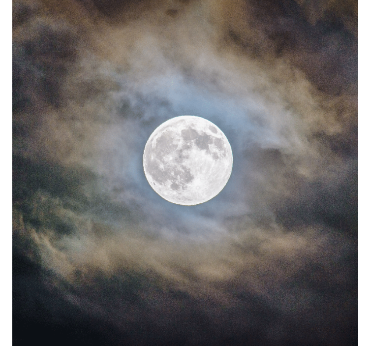 Living room roller blind full moon night - TenStickers