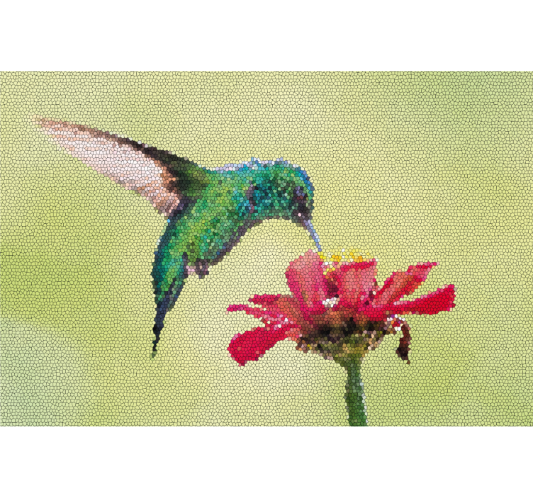 Living room roller blind colorful bird mosaic - TenStickers