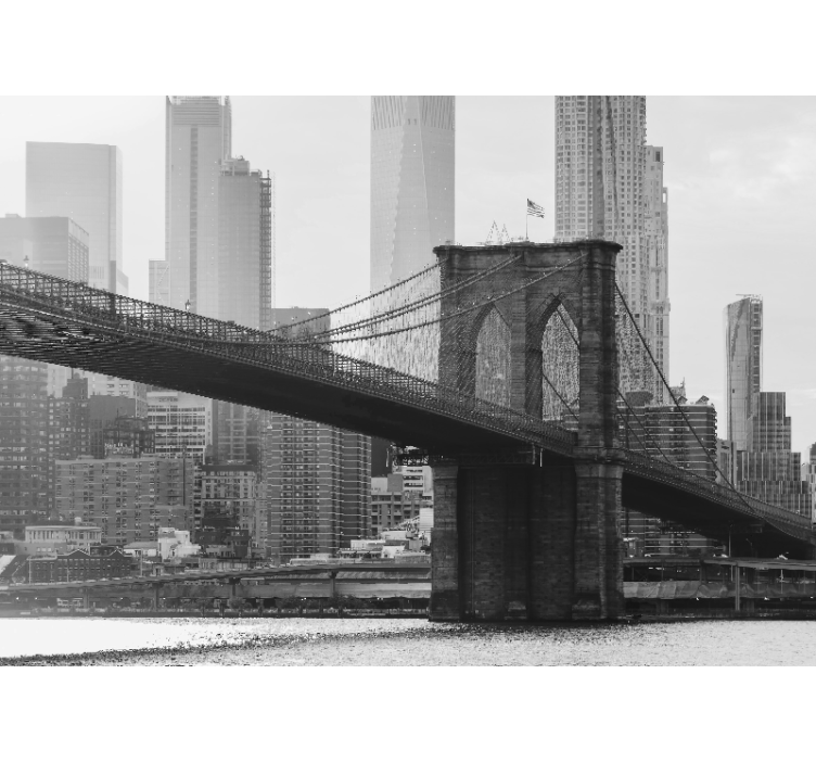 Living room roller blind with brooklyn bridge print - TenStickers