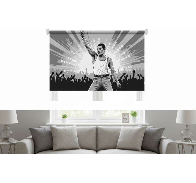 Living room roller blind freddie at wembley - TenStickers