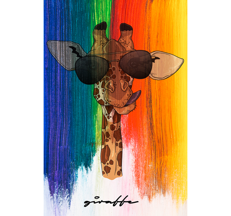 Living room roller blind rainbow giraffe - TenStickers