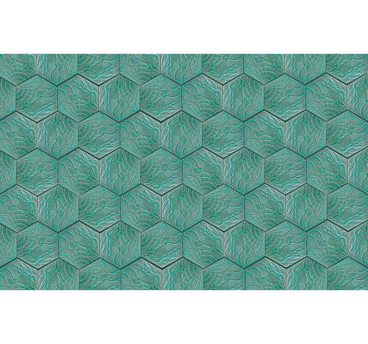 Green roller blind gaudí green tile design - TenStickers