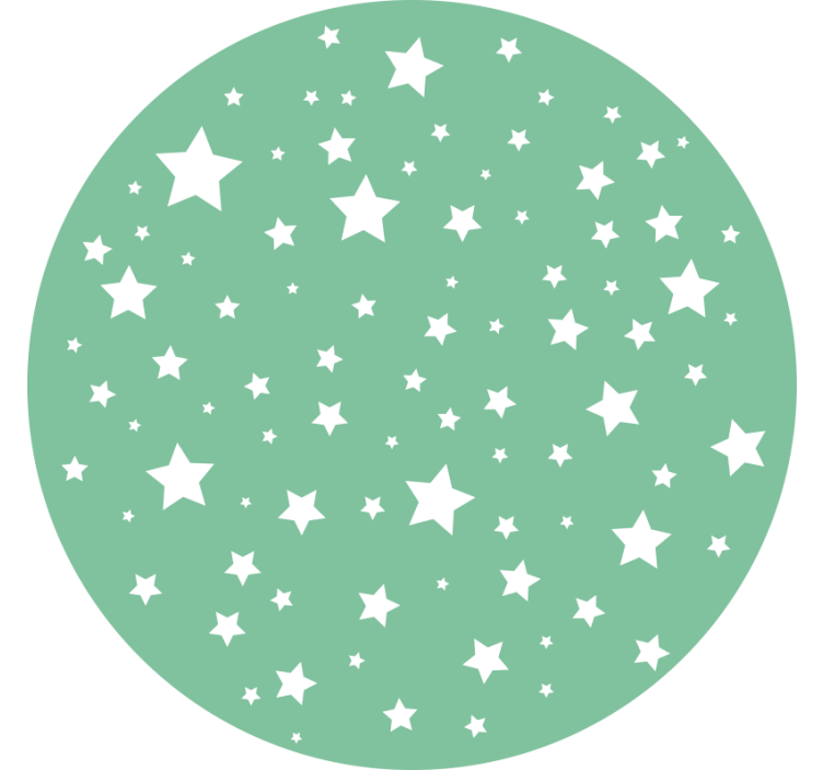 Green roller blind green stars round - TenStickers