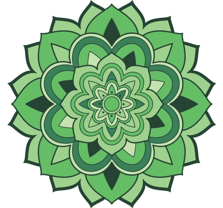Green roller blind green mandala design - TenStickers