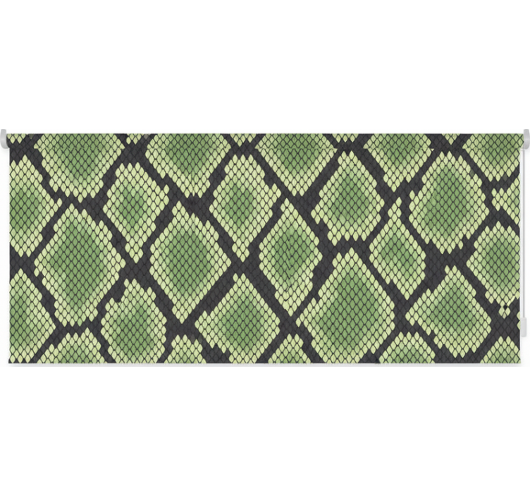Green roller blind in abstract snakeskin design - TenStickers
