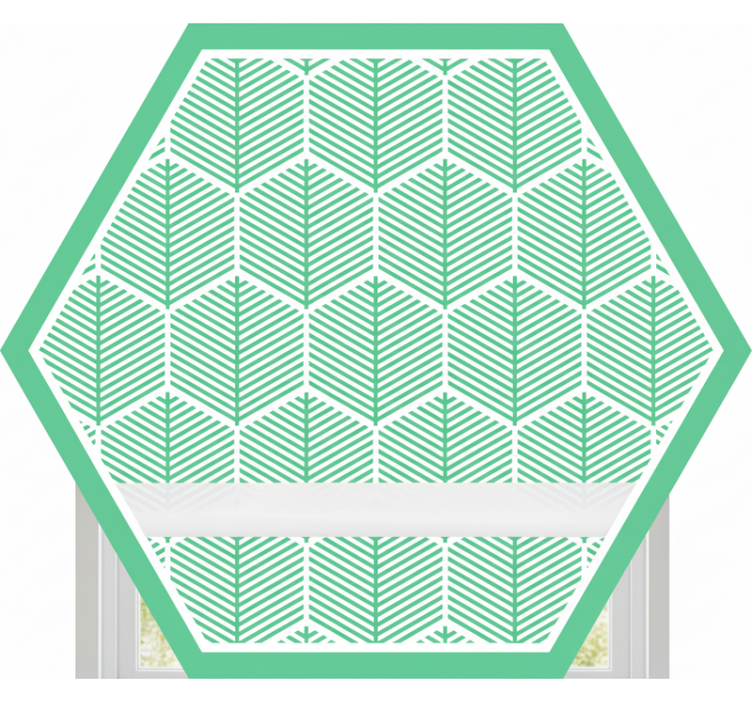 Green roller blind in hexagon shape with plants - TenStickers
