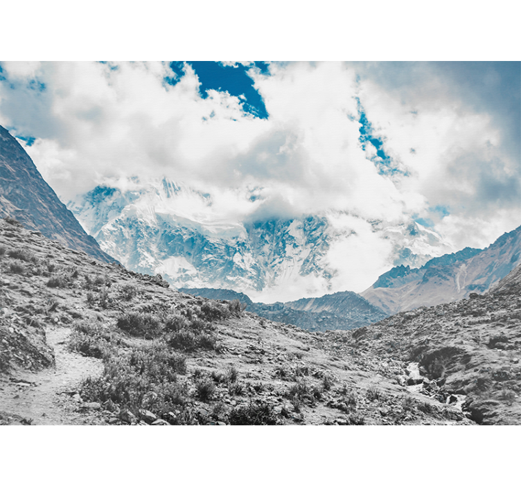 Living room roller blind snowy salkantay pass - TenStickers