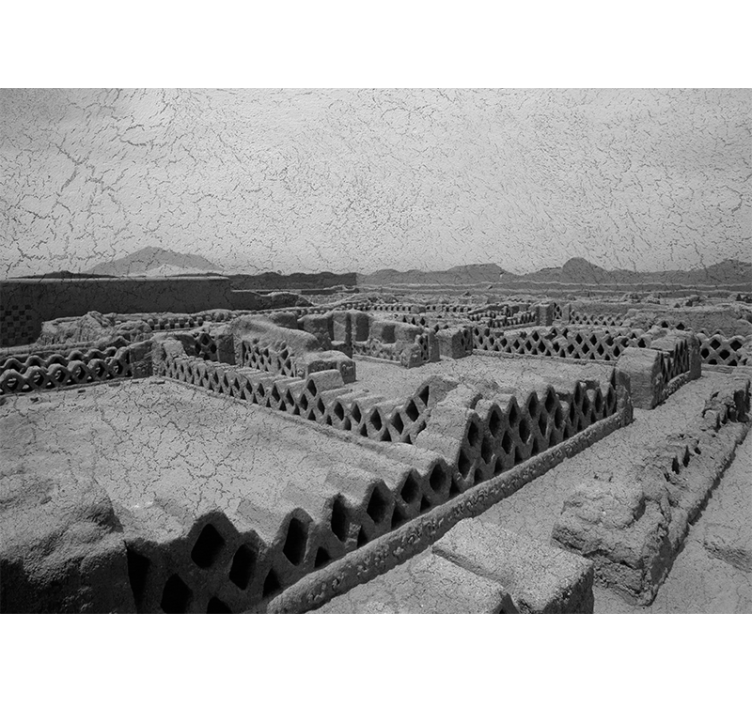 Living room roller blind chan chan ruins - TenStickers