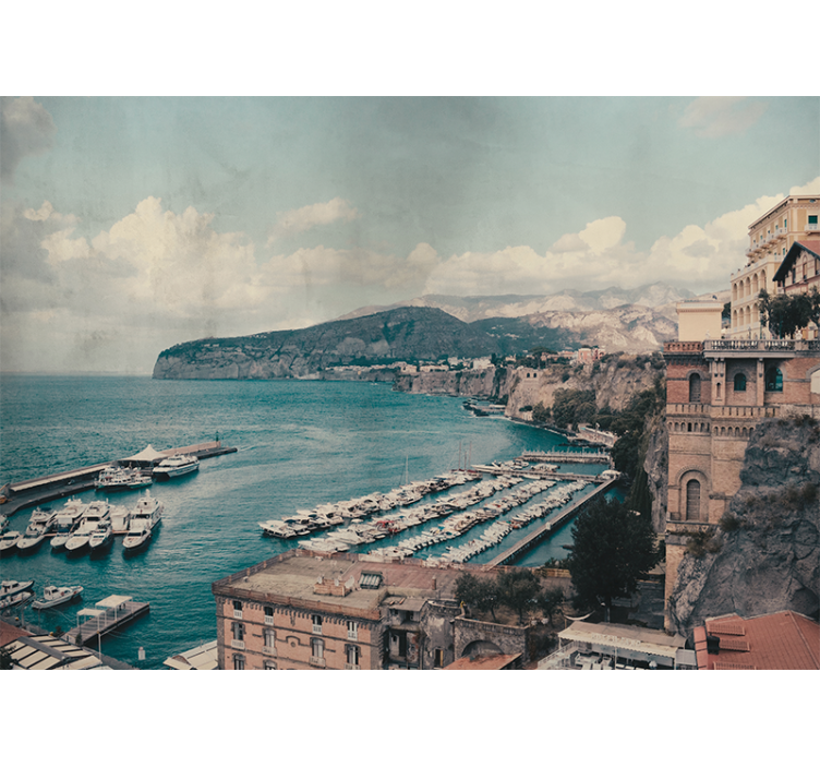 Living room roller blind sorrento landscape south italy - TenStickers