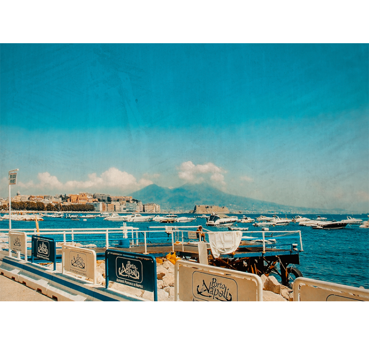 Living room roller blind vesuvius and sea view - TenStickers