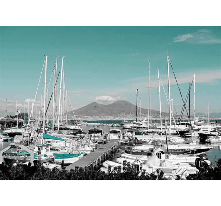 Living room roller blind vesuvius naples view - TenStickers