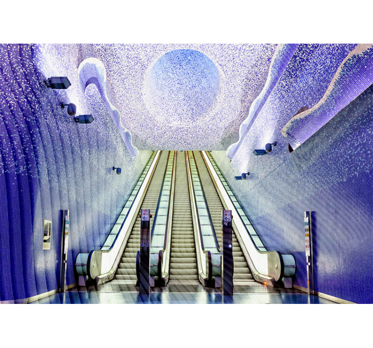 Living room roller blind naples metro station - TenStickers