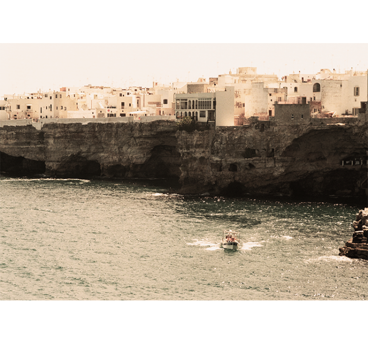 Living room roller blind polignano sea view - TenStickers