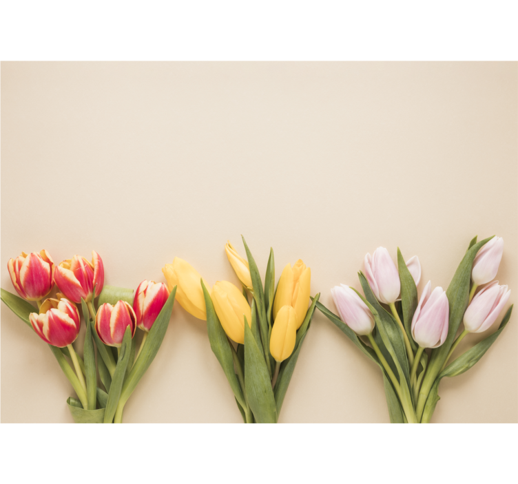 Living room roller blind in three flower colors - TenStickers
