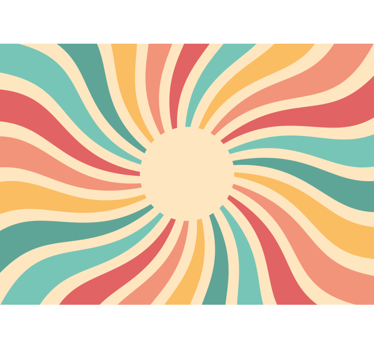 Living room roller blind 70's sunset vibe - TenStickers