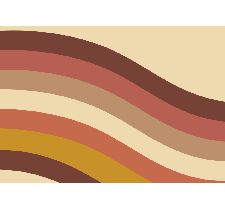 Living room roller blind retro stripes design - TenStickers