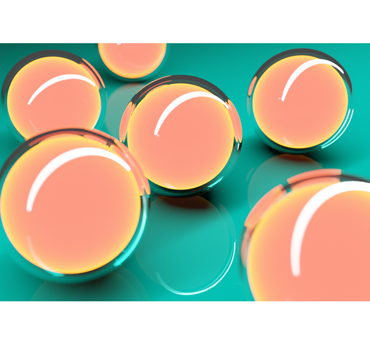Living room roller blind 3d aerial bowls design - TenStickers