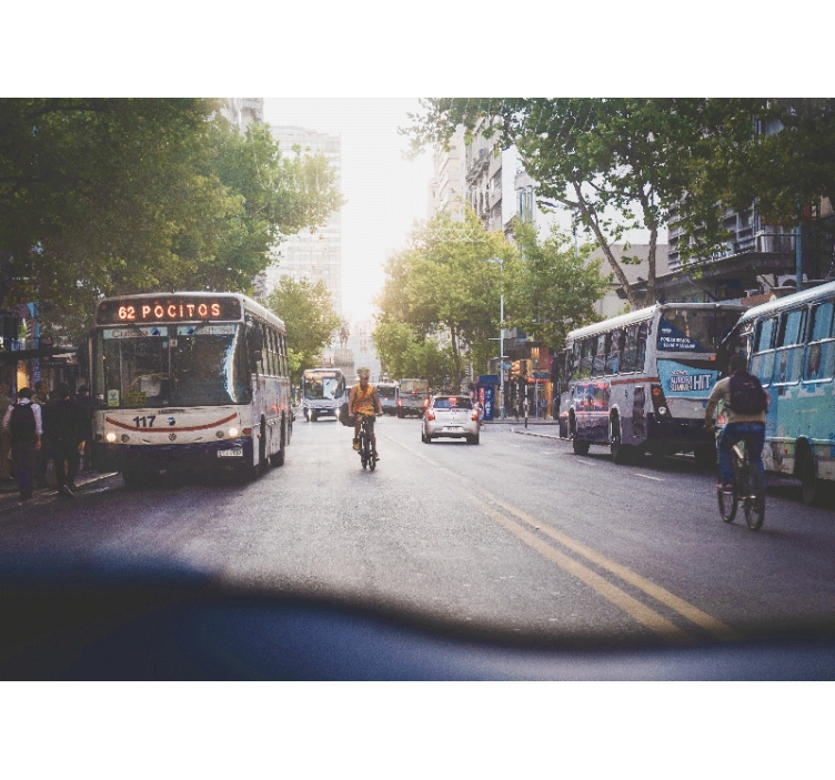 Living room roller blind montevideo street - TenStickers