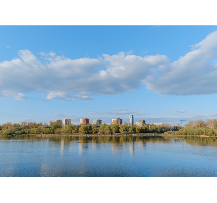 Living room roller blind warsaw by the vistula river - TenStickers