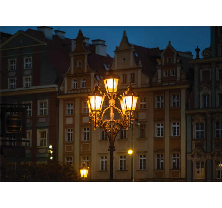 Living room roller blind wrocław at sunset - TenStickers