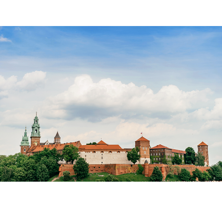 Living room roller blind royal castle in krakow - TenStickers