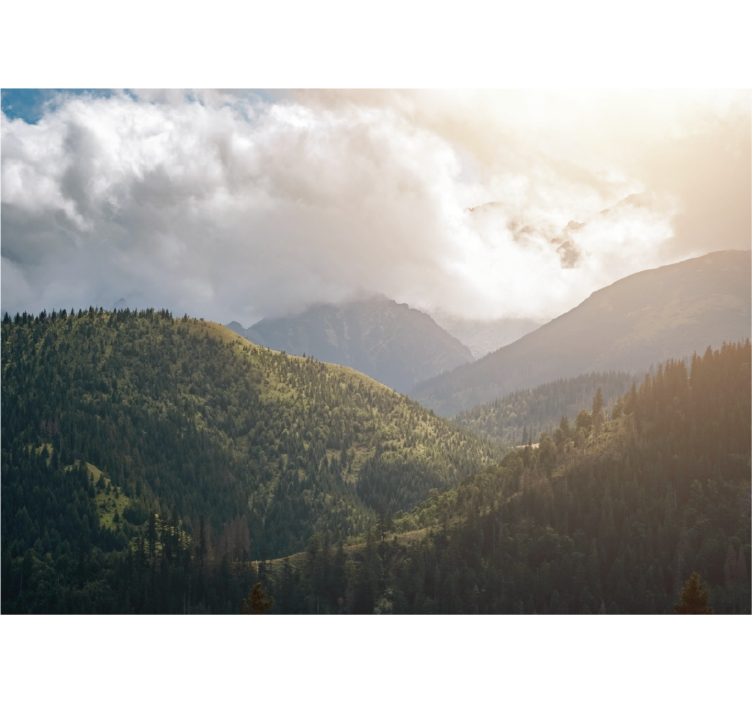 Living room roller blind tatra national park - TenStickers
