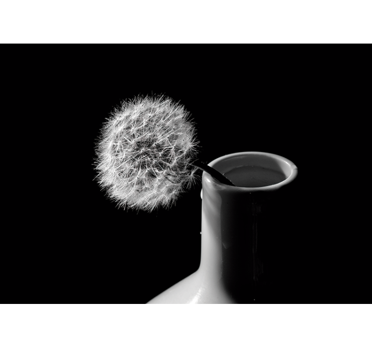 Living room roller blind dandelion in pot - TenStickers