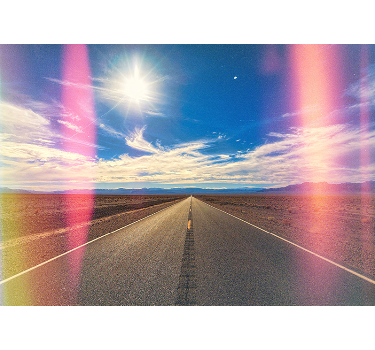 Living room roller blind american desert road style - TenStickers