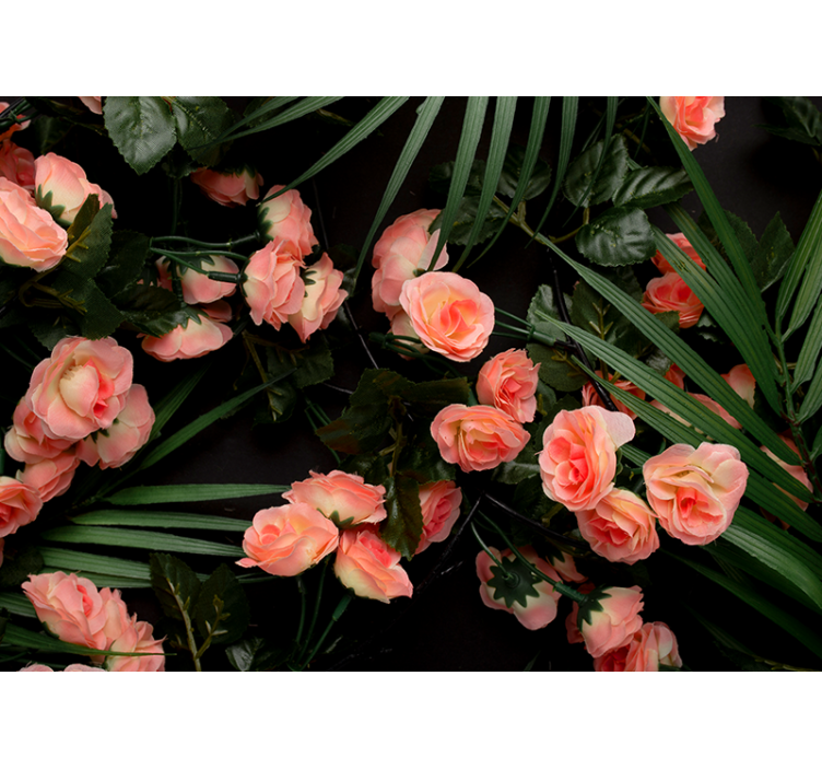 Living room roller blind floral palm design - TenStickers