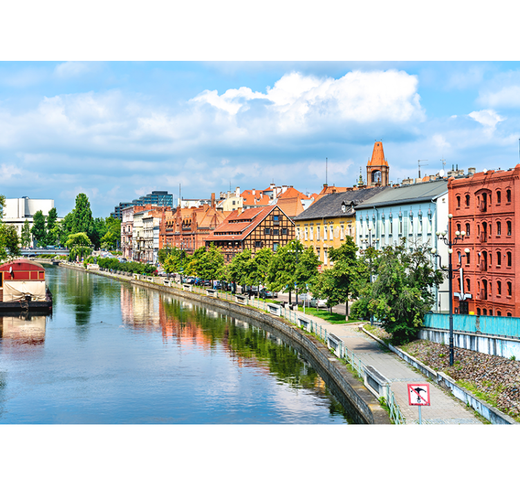 Living room roller blind bydgoszcz river - TenStickers
