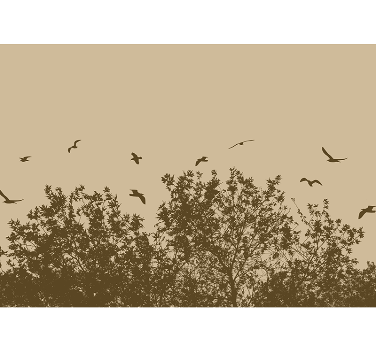 Living room roller blind spring flowers and birds - TenStickers
