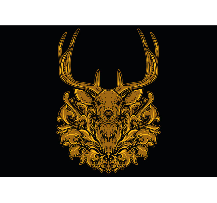Living room roller blind golden stag - TenStickers