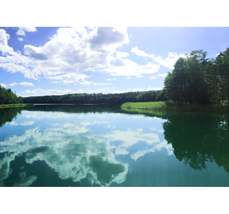 Living room roller blind mazury lake design - TenStickers