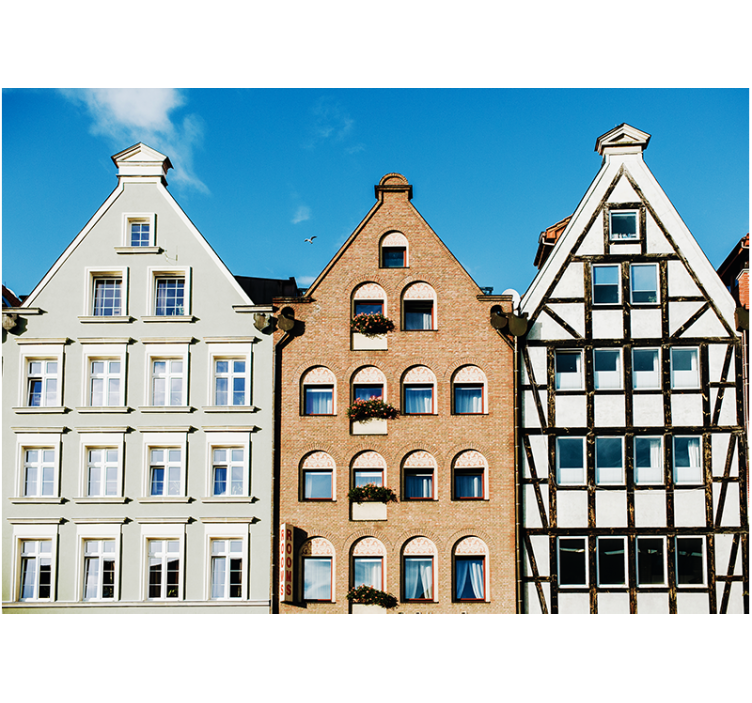 Living room roller blind gingerbread houses in gdańsk - TenStickers