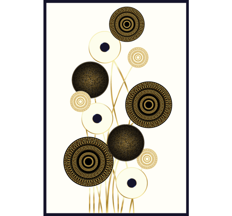 Living room roller blind circles glamour design - TenStickers
