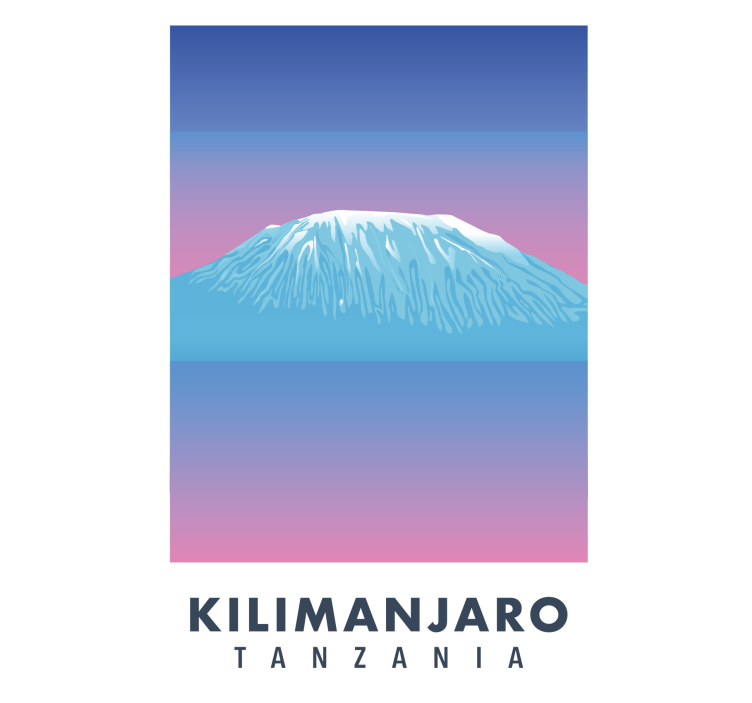 Living room roller blind kilimanjaro retro canvas - TenStickers