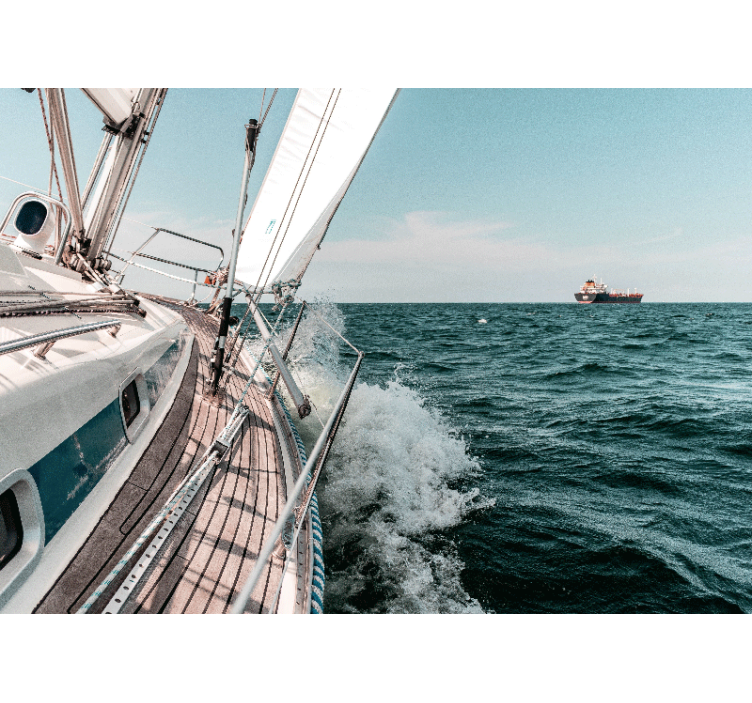 Living room roller blind sea yacht 3d effect - TenStickers