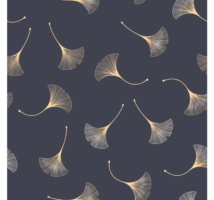Living room roller blind ginkgo leaf navy gold - TenStickers