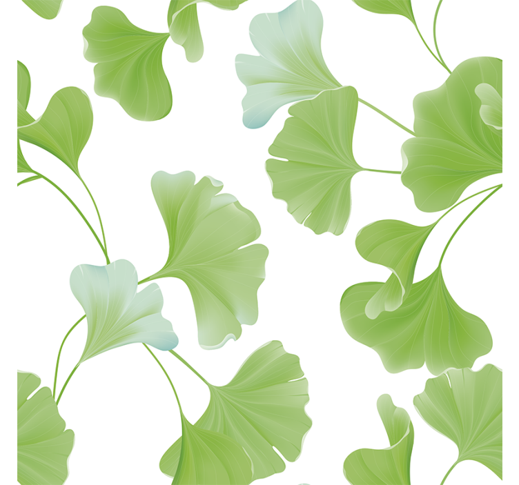 Living room roller blind green ginkgo leaves - TenStickers