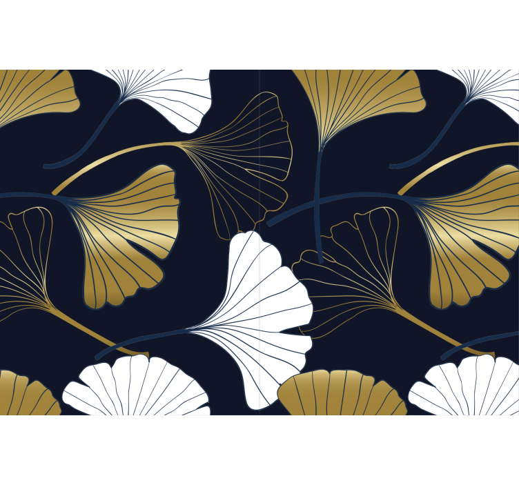 Living room roller blind embossed ginkgo leaves - TenStickers