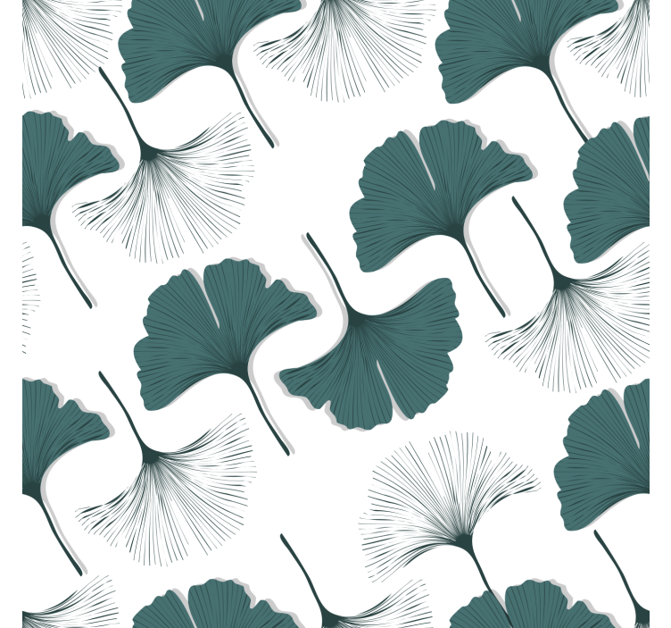 Living room roller blind ginkgo leaves design - TenStickers