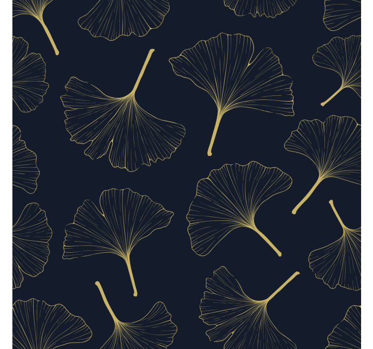 Living room roller blind 3d golden ginkgo leaves - TenStickers