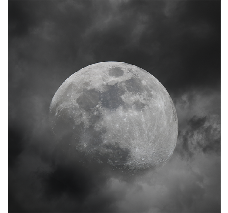 Living room roller blind in gray planet design - TenStickers