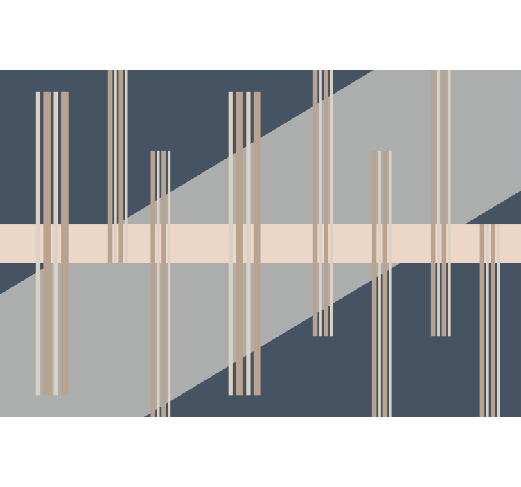 Grey abstract mid-century style living room roller blind - TenStickers