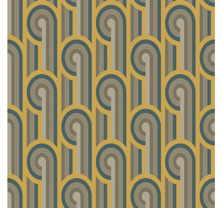 Living room roller blind with art deco geometric design - TenStickers
