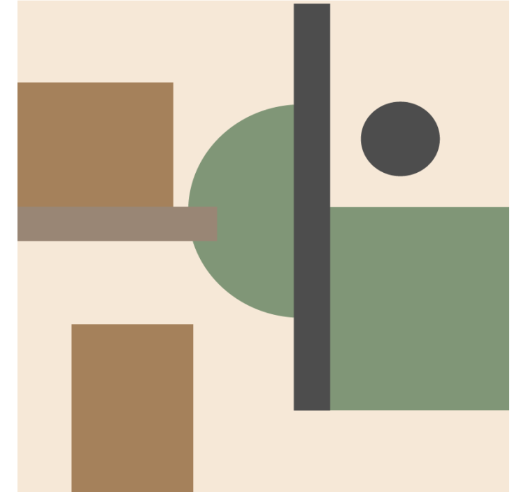 Living room roller blind in natural geometric colors - TenStickers