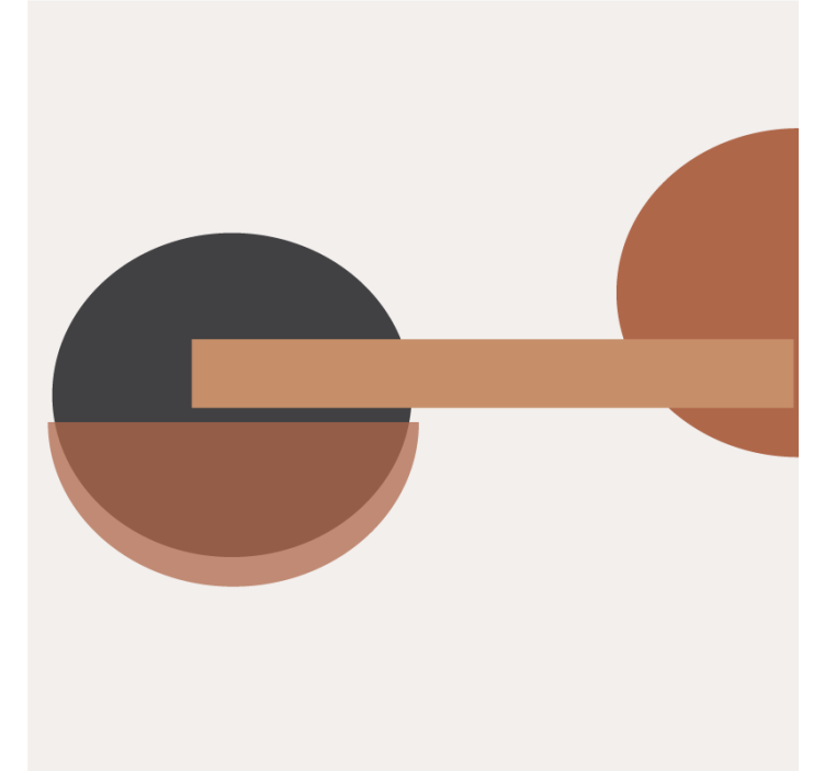 Living room roller blind with geometric art design - TenStickers